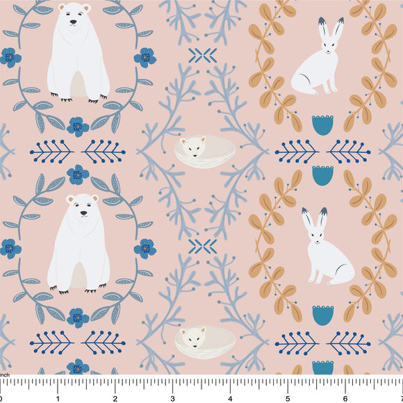 Phoebe Fabrics - Northern Quartz PH0131 - Snow Friends by Anjanna Simpson Ink